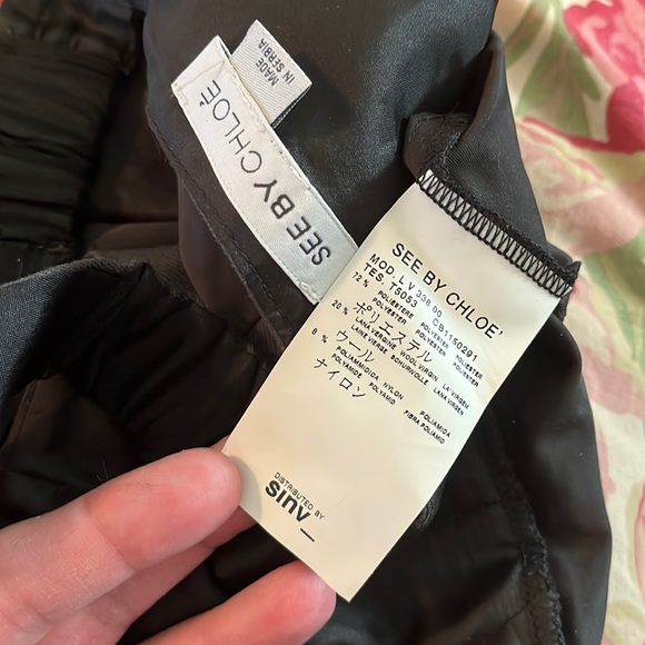 SEE by CHLOE Size 6 TankDress Empire Waist Logo-Button "overall" Straps Overalls - Picture 16 of 17